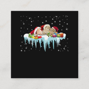 ウサギの贈り物 三羽のうさぎが本当に素敵なクリスマス スクエア名刺