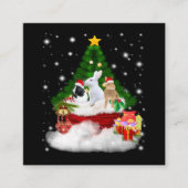 ウサギの贈り物|聖降誕祭のうさぎたちが素敵な贈り物に スクエア名刺 (正面)