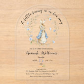 ウサギの赤ちゃんがやってくる！ベイビーシャワーの招待状 アクリル招待状 (正面)