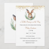 ウサギの赤ちゃんがやってくる！招待状、ベイビー 招待状 (正面/裏面)