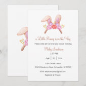 ウサギの赤ちゃんがやってくる！招待状、ベイビー 招待状 (正面/裏面)