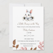 ウサギの赤ちゃんがやってくる！招待状、ベイビー 招待状 (正面)