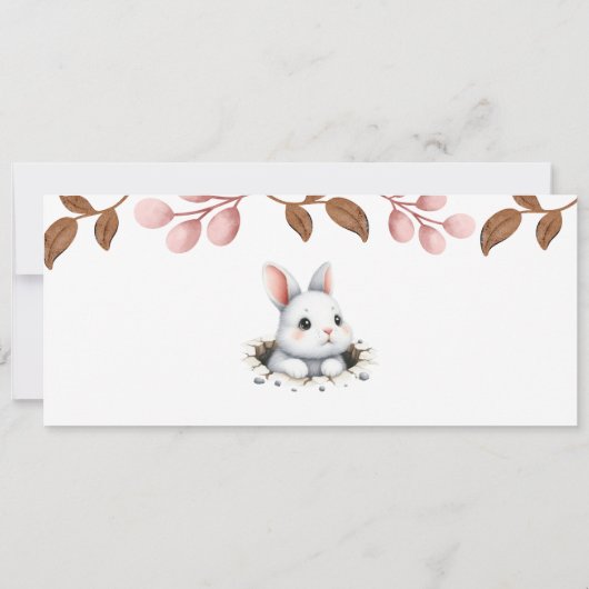 ウサギの赤ちゃんがやってくる！招待状（ベイビー） 招待状 (裏面)
