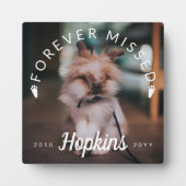 ウサギの足跡 カーブしたテキスト 永遠に想う ウサギの写真 フォトプラーク (正面)