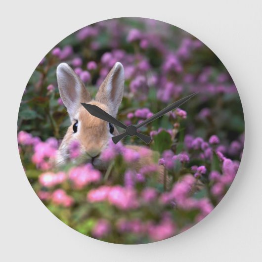 ウサギの農場 ラージ壁時計 (正面)