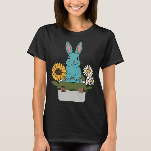ウサギの釣り用タックルボックス プレゼント Tシャツ (正面)