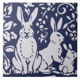 ウサギの青い灰色の花崗岩の石木地動物アート タイル