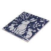 ウサギの青い灰色の花崗岩の石木地動物アート タイル (側面)