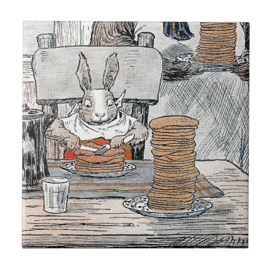 ウサギの食べ物のパンケーキ朝食 タイル (正面)