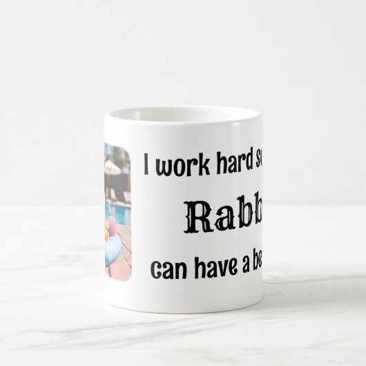 ウサギの飼い主ペットのバニーの贈り物 コーヒーマグカップ (中央)