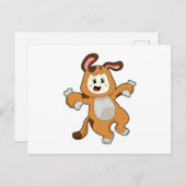 ウサギの骨を持つ犬 ポストカード (正面/裏面)