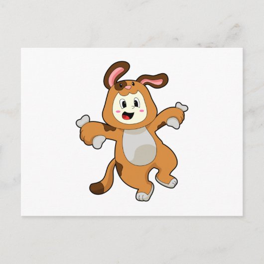 ウサギの骨を持つ犬 ポストカード (正面)