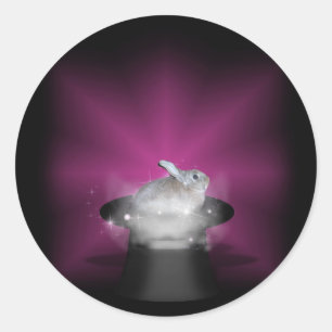 ウサギの魔法帽子 ラウンドシール