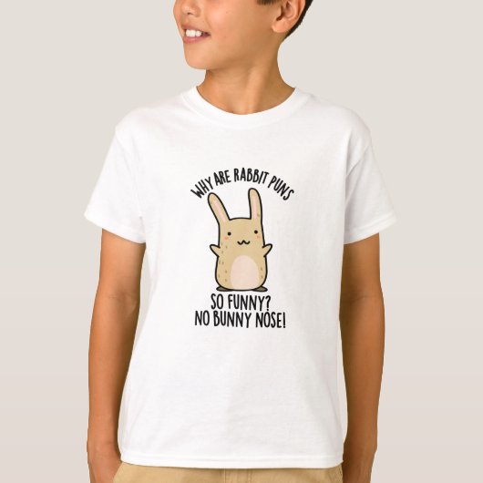 ウサギの鼻がない 面白いウサギのダジャレ Tシャツ (正面)