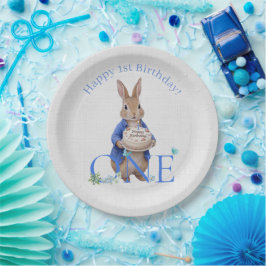 ウサギの1歳の誕生日ケーキ ペーパープレート