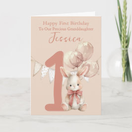 ウサギの1歳の誕生日  カード