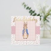 ウサギの1歳の誕生日 招待状 (スタンド正面)