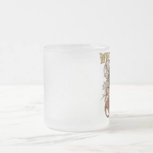 ウサギのCarnivaleの白いスタイル(金ゴールド版) フロストグラスマグカップ (中央)