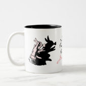 ウサギはあなたが好き Some Bunny Loves Pun 黒と白の蝶 ツートーンマグカップ (左)