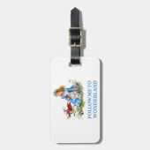 ウサギはアリスを告げます、"後を追って下さい不思議の国に私を" ラゲッジタグ (正面縦)