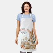 ウサギはカロリーではなく思い出を数える エプロン (着用した状態)