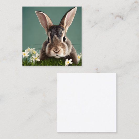 ウサギは可愛いアプリで知られている小さな哺乳類だ スクエア名刺 (正面/裏面)