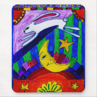 ウサギは月に飛びました、 マウスパッド