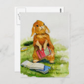 ウサギは葉書が読好き ポストカード (正面/裏面)