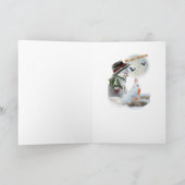 ウサギは雪だるまの鼻カードを食べます シーズンカード (内部)