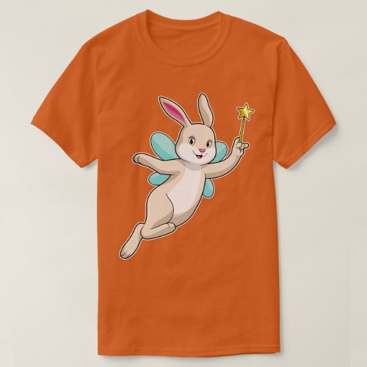 ウサギは魔法杖で妖精 Tシャツ (デザイン正面)