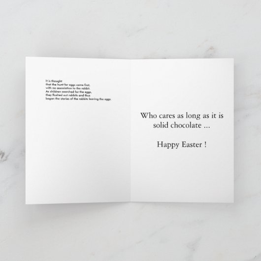 ウサギまたは卵イースターカード シーズンカード (内部)