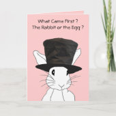 ウサギまたは卵ピンクのイースターカード シーズンカード (正面)