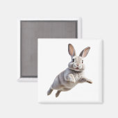 ウサギよくはしゃぐの中で飛び跳ねるバニー幸せおもしろい マグネット (正面/裏面)