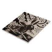 ウサギろうけつ染め石器木地動物タンブラウン タイル (側面)