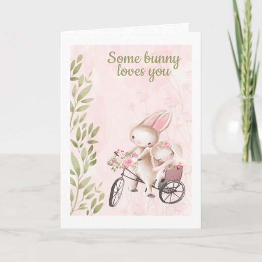 ウサギをテーマにしたバレンタインデーを愛するバニーもいる シーズンカード (正面)