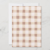 ウサギをモチーフにしたチェック柄のベビーシャワーパーティー（女の子向け） 招待状 (裏面)