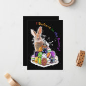ウサギを信じてる! イースターウサギの卵 ノートカード (正面/裏面インサイチュ)