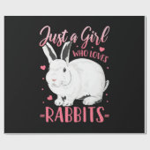 ウサギを愛する女の子 ラッピングペーパー (フラット)