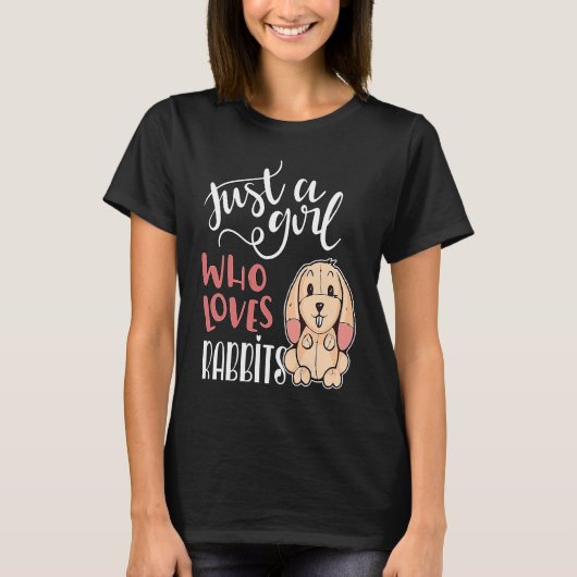 ウサギを愛する女の子 Tシャツ (正面)