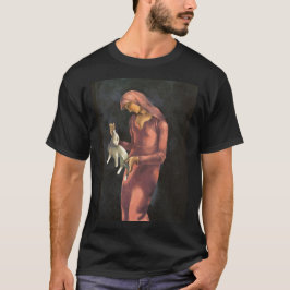 ウサギを持つ女性 Tシャツ