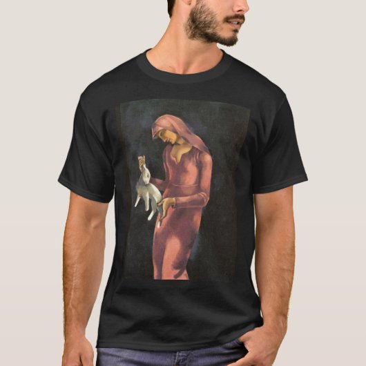 ウサギを持つ女性 Tシャツ (正面)