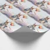 ウサギを気球でペテロする ラッピングペーパー (角)