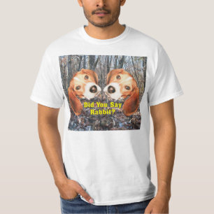 ウサギを言いましたか。 ビーグル犬の森林Tシャツ Tシャツ