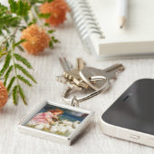 ウサギを食べ物を与えること キーホルダー (側面)