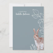 ウサギイラストレーション植物学 ノートカード (正面)