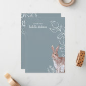 ウサギイラストレーション植物学 ノートカード (正面/裏面インサイチュ)