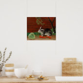 ウサギイラストレーション ポスター (キッチン)