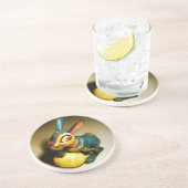 ウサギウサギ玩具イースターイエロー卵 コースター (側面)