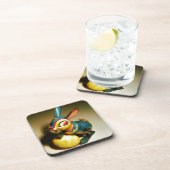 ウサギウサギ玩具イースターイエロー卵 コースター (右側)