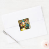 ウサギウサギ玩具イースターイエロー卵 スクエアシール (封筒)